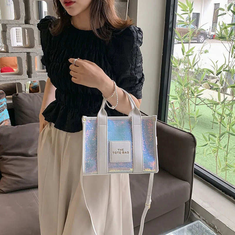 Women's Large Capacity Portable Fashionable Sequins Shoulder Bags