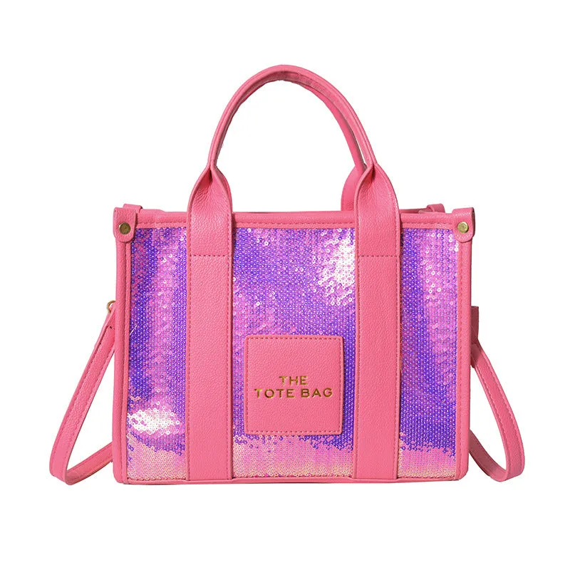 Women's Large Capacity Portable Fashionable Sequins Shoulder Bags