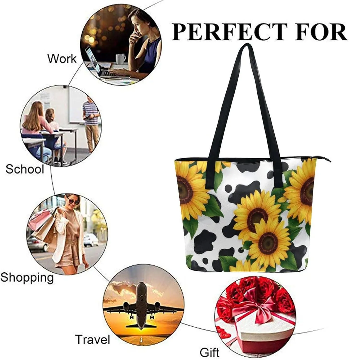 Womens Large Capacity Shoulder Tote Bag Casual Multifunction Handbags