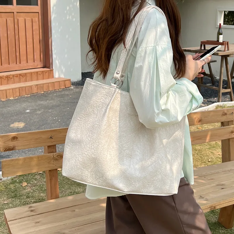 Women's Large Capacity Textured Portable Minority Western Shoulder Bags