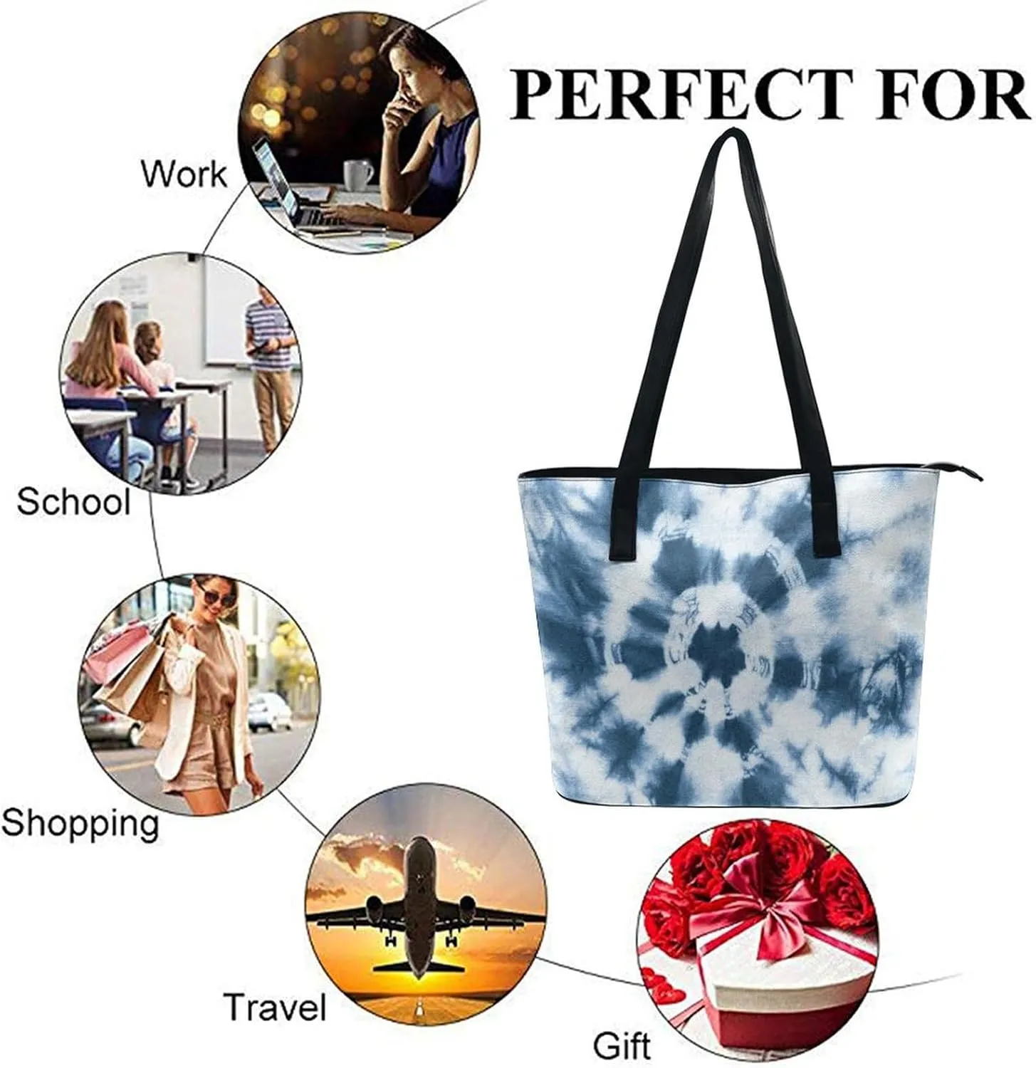 Women's Leather Large Capacity Work Tote Bag Handbags Big Commuter Bag
