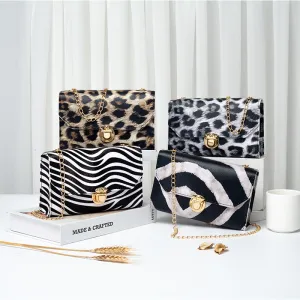 Women's Mini Leopard Print Vintage Chain Classic Crossbody Bags