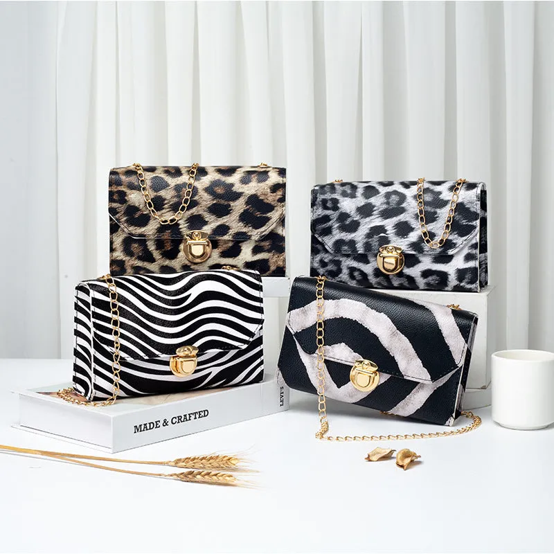 Women's Mini Leopard Print Vintage Chain Classic Crossbody Bags