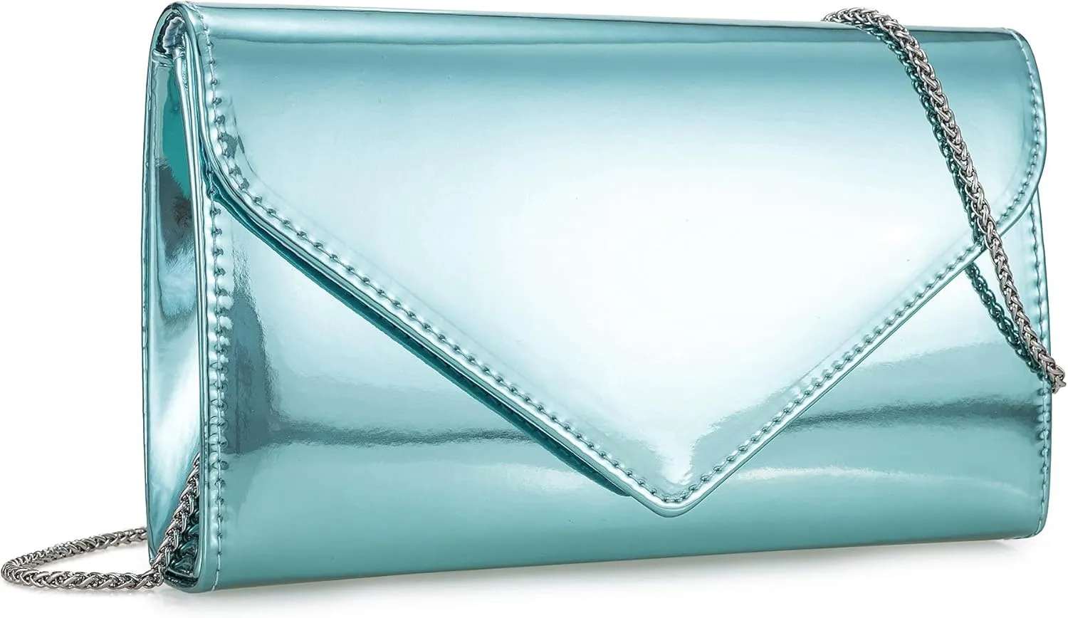 Women’s Mirrored Metallic Faux Leather Evening Bag Glimmering Clutch Purse for Prom/Cocktail/Wedding/Party