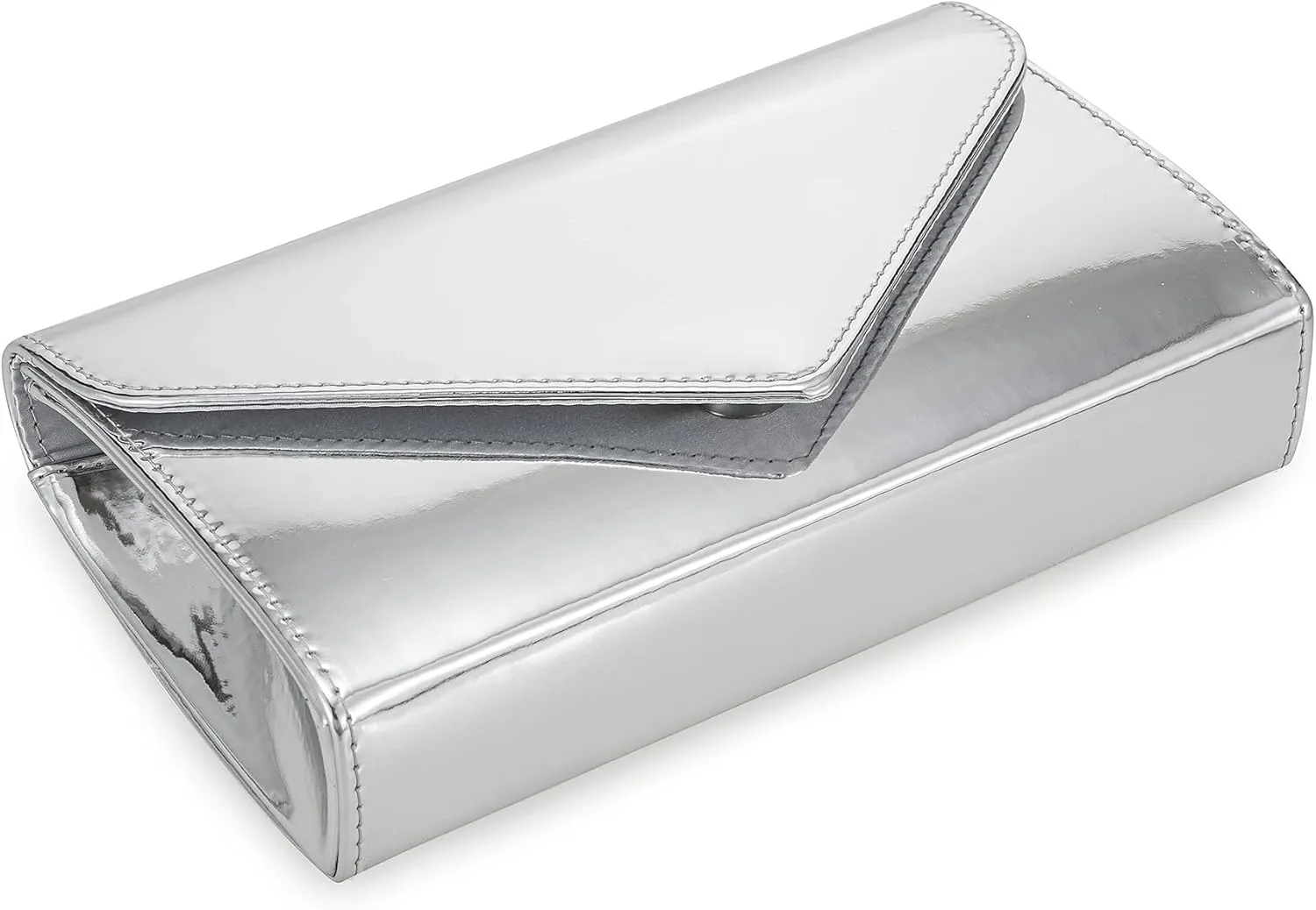 Women’s Mirrored Metallic Faux Leather Evening Bag Glimmering Clutch Purse for Prom/Cocktail/Wedding/Party