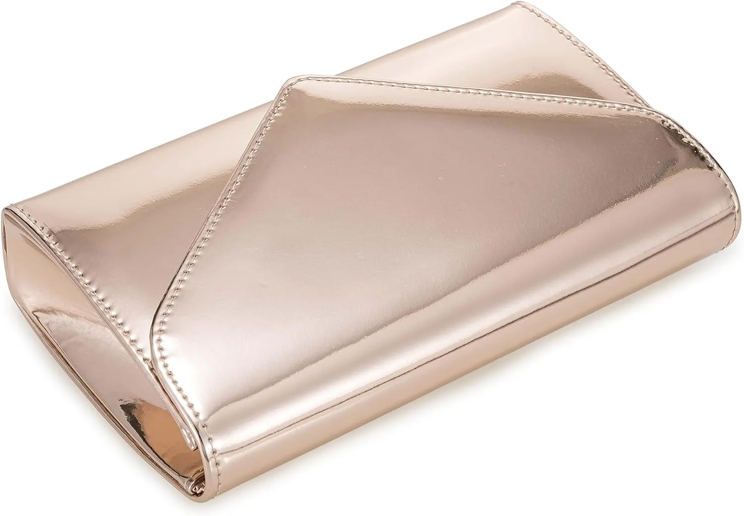 Women’s Mirrored Metallic Faux Leather Evening Bag Glimmering Clutch Purse for Prom/Cocktail/Wedding/Party