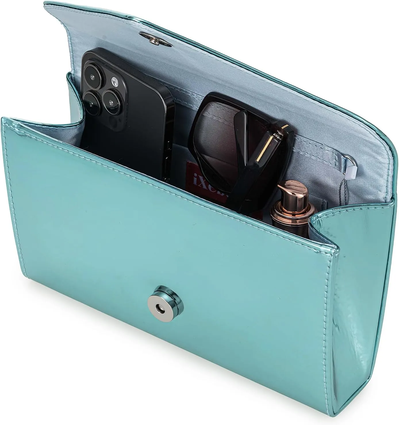 Women’s Mirrored Metallic Faux Leather Evening Bag Glimmering Clutch Purse for Prom/Cocktail/Wedding/Party