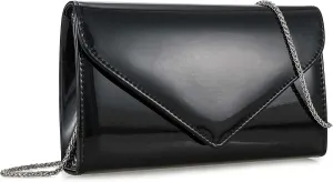Women’s Mirrored Metallic Faux Leather Evening Bag Glimmering Clutch Purse for Prom/Cocktail/Wedding/Party