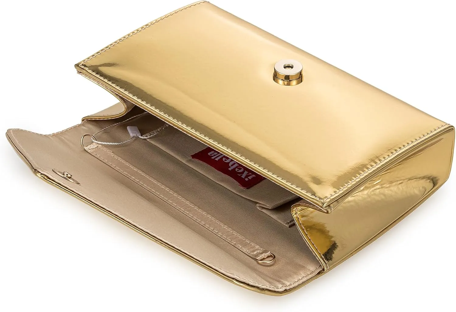 Women’s Mirrored Metallic Faux Leather Evening Bag Glimmering Clutch Purse for Prom/Cocktail/Wedding/Party