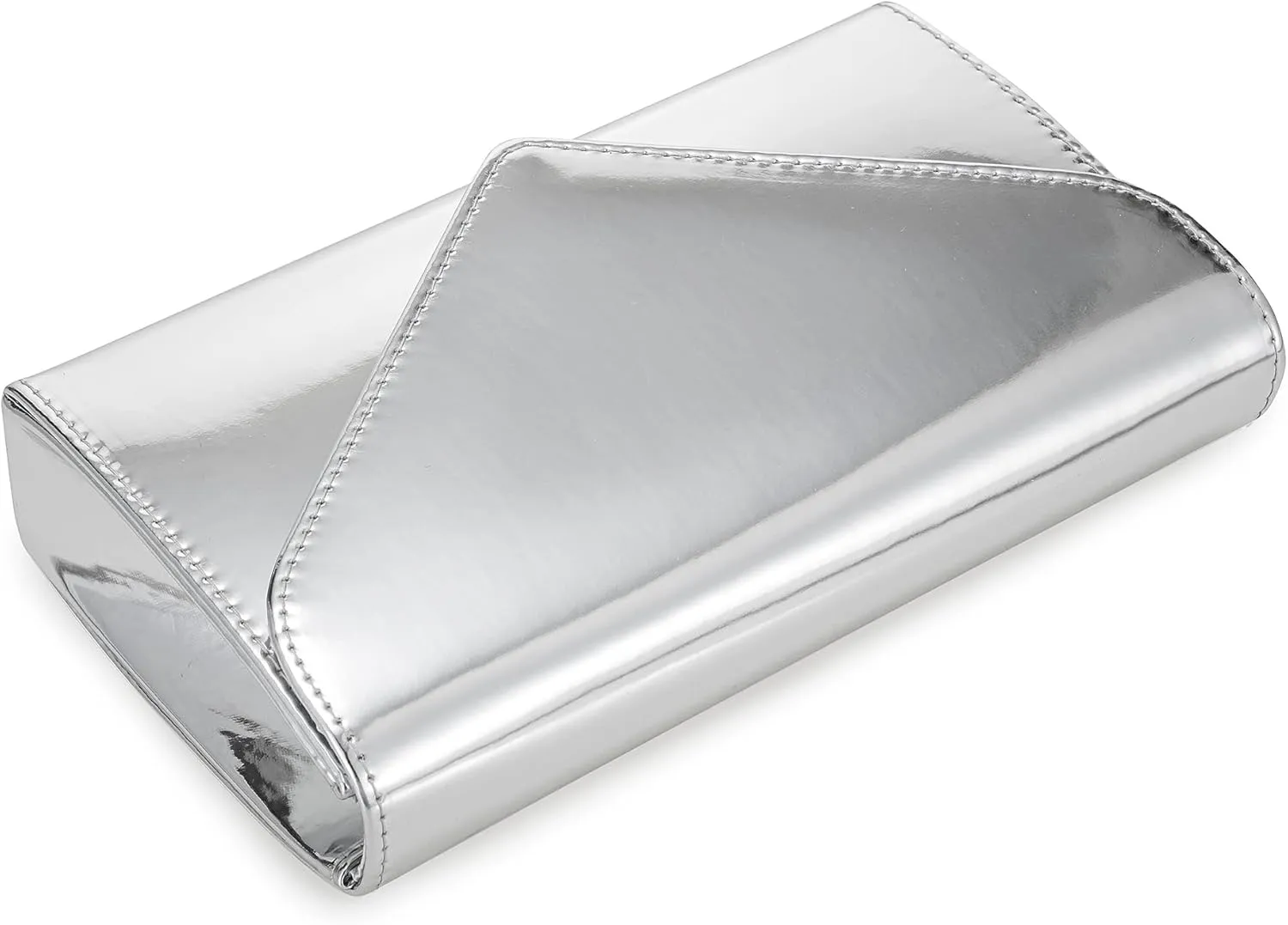 Women’s Mirrored Metallic Faux Leather Evening Bag Glimmering Clutch Purse for Prom/Cocktail/Wedding/Party