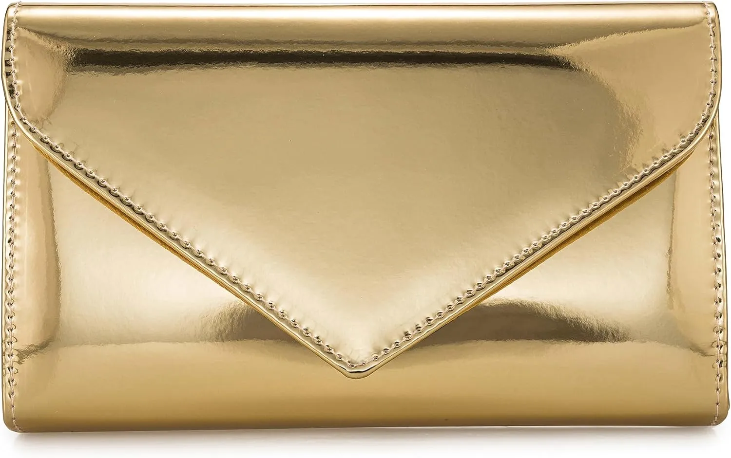 Women’s Mirrored Metallic Faux Leather Evening Bag Glimmering Clutch Purse for Prom/Cocktail/Wedding/Party