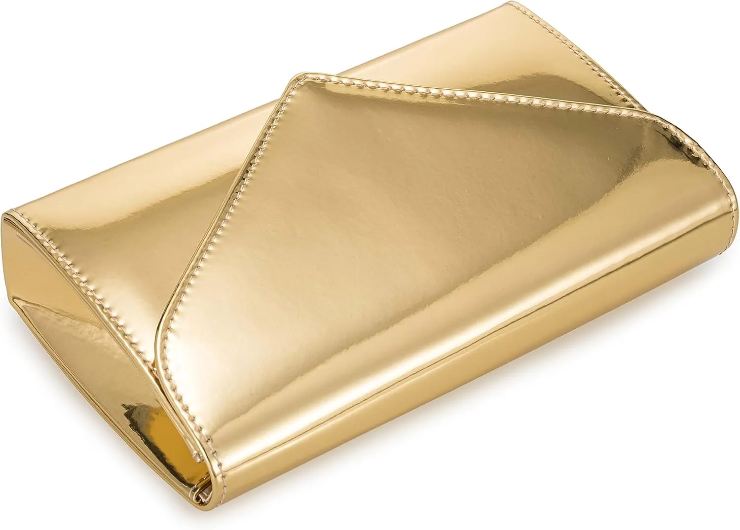 Women’s Mirrored Metallic Faux Leather Evening Bag Glimmering Clutch Purse for Prom/Cocktail/Wedding/Party