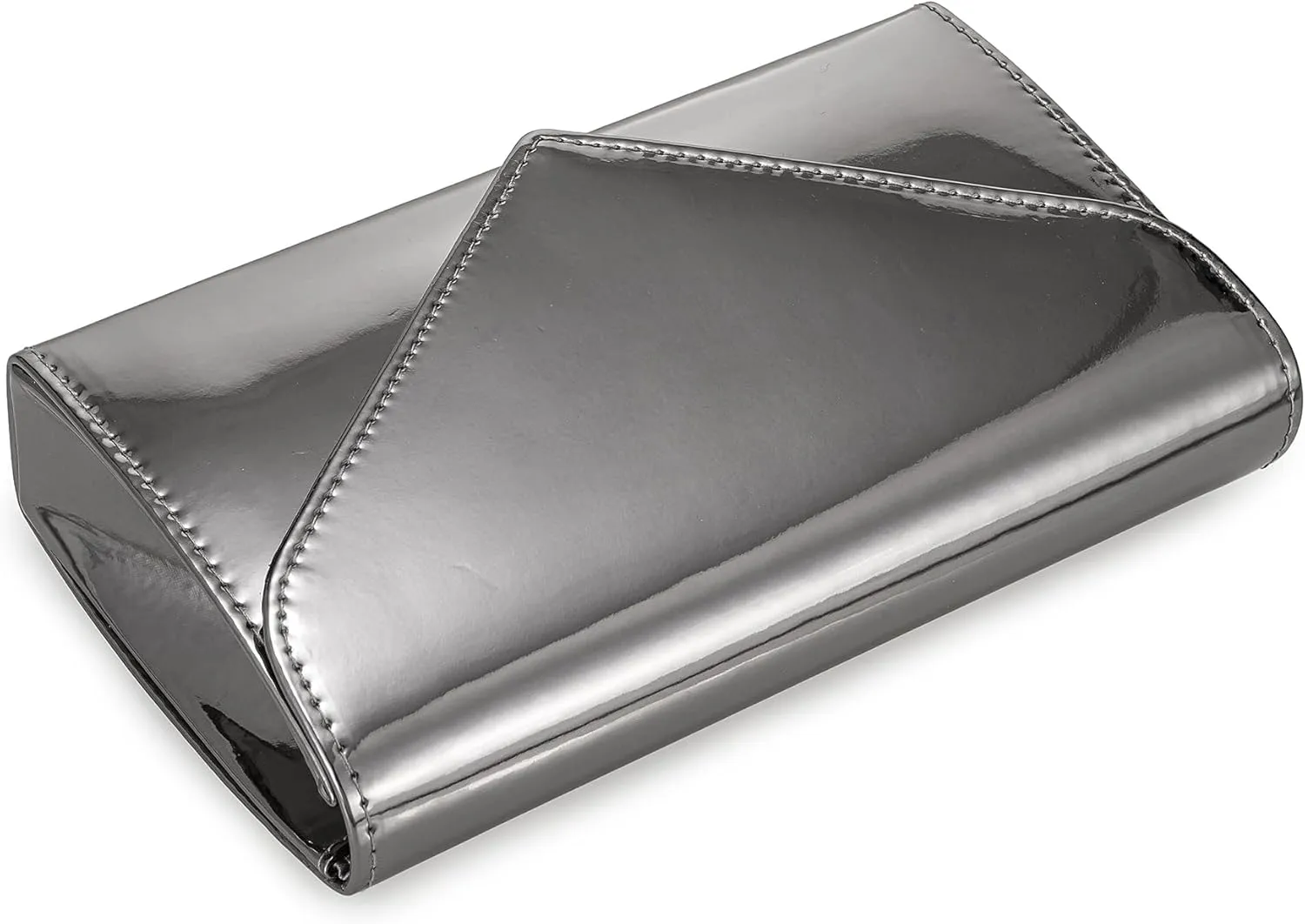 Women’s Mirrored Metallic Faux Leather Evening Bag Glimmering Clutch Purse for Prom/Cocktail/Wedding/Party