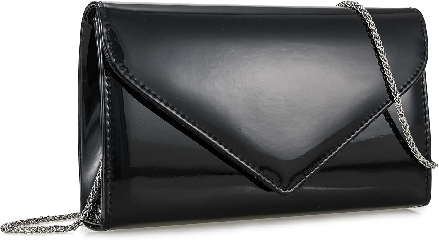 Women’s Mirrored Metallic Faux Leather Evening Bag Glimmering Clutch Purse for Prom/Cocktail/Wedding/Party