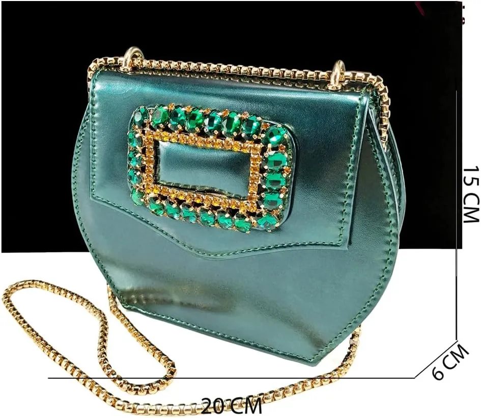 Women’S Rhinestone-Encrusted High Heels and Matching Bag Set with Crystal Decorations for Elegant Parties