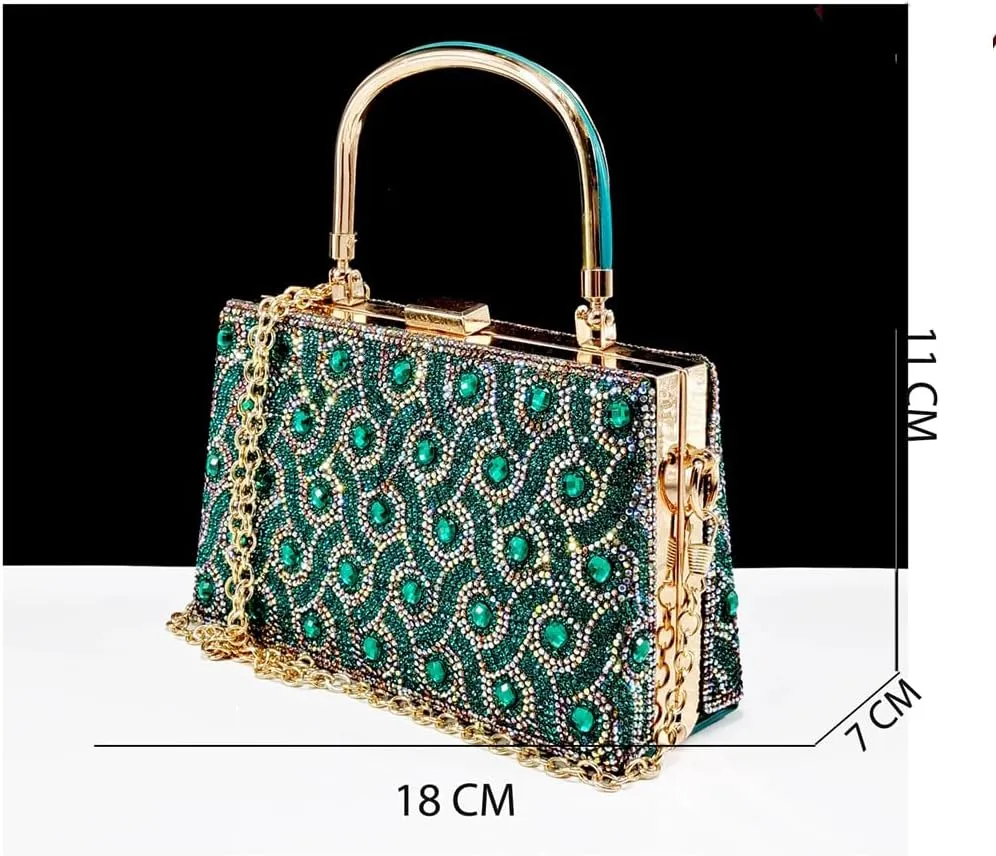 Women’S Rhinestone Open Toe High Heels and Matching Bag Set with Strange Heel Design for Party