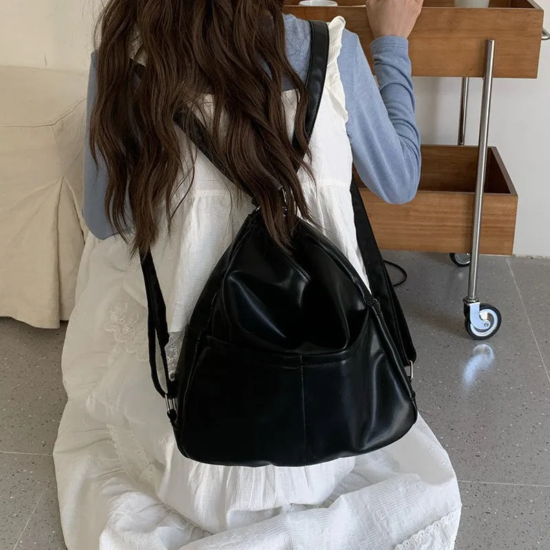 Women's Spring Soft Leather Large Capacity Commuter Shoulder Bags
