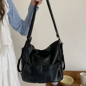 Women's Spring Soft Leather Large Capacity Commuter Shoulder Bags