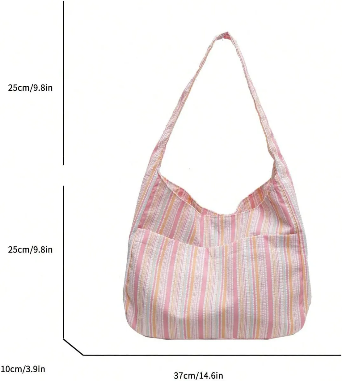 Women's Striped Tote Bags Large Capacity Casual Shopping Shoulder Bag