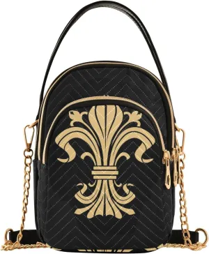 Women's Wave Cross Body Chest Bag, 52 inch Gold Chain Shoulder Handbag Purse
