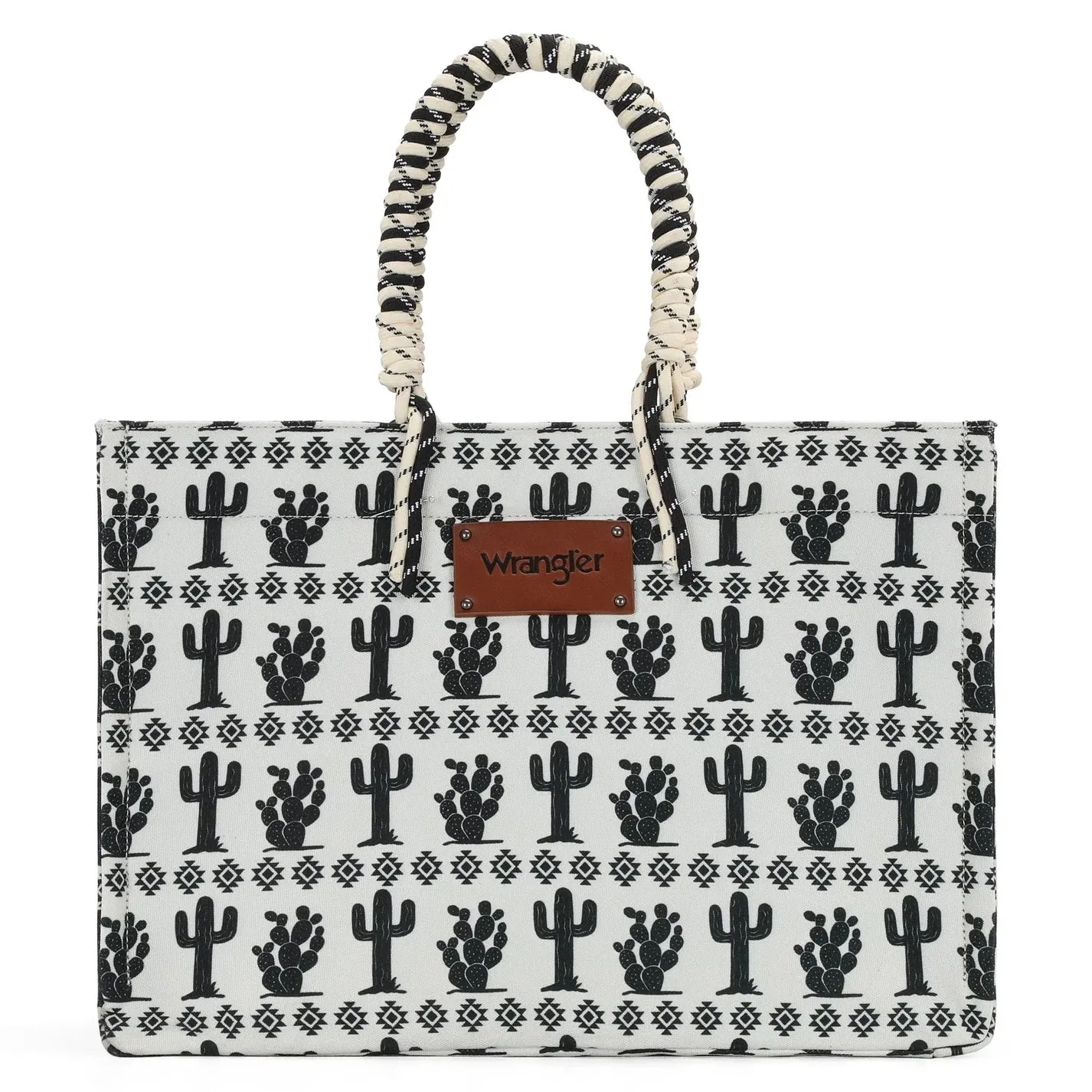Wrangler Cactus Oversized Tote Bag Braided Handles Weekender Bag