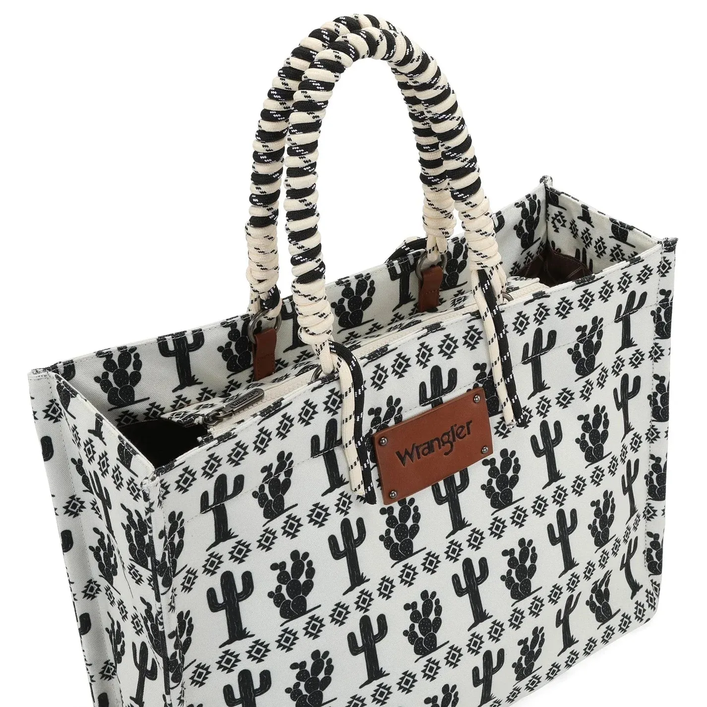 Wrangler Cactus Oversized Tote Bag Braided Handles Weekender Bag