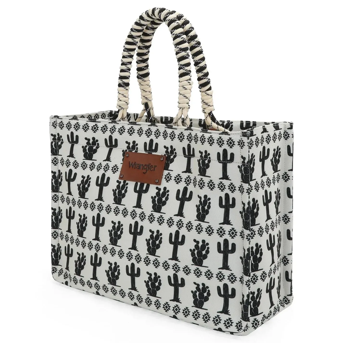 Wrangler Cactus Oversized Tote Bag Braided Handles Weekender Bag