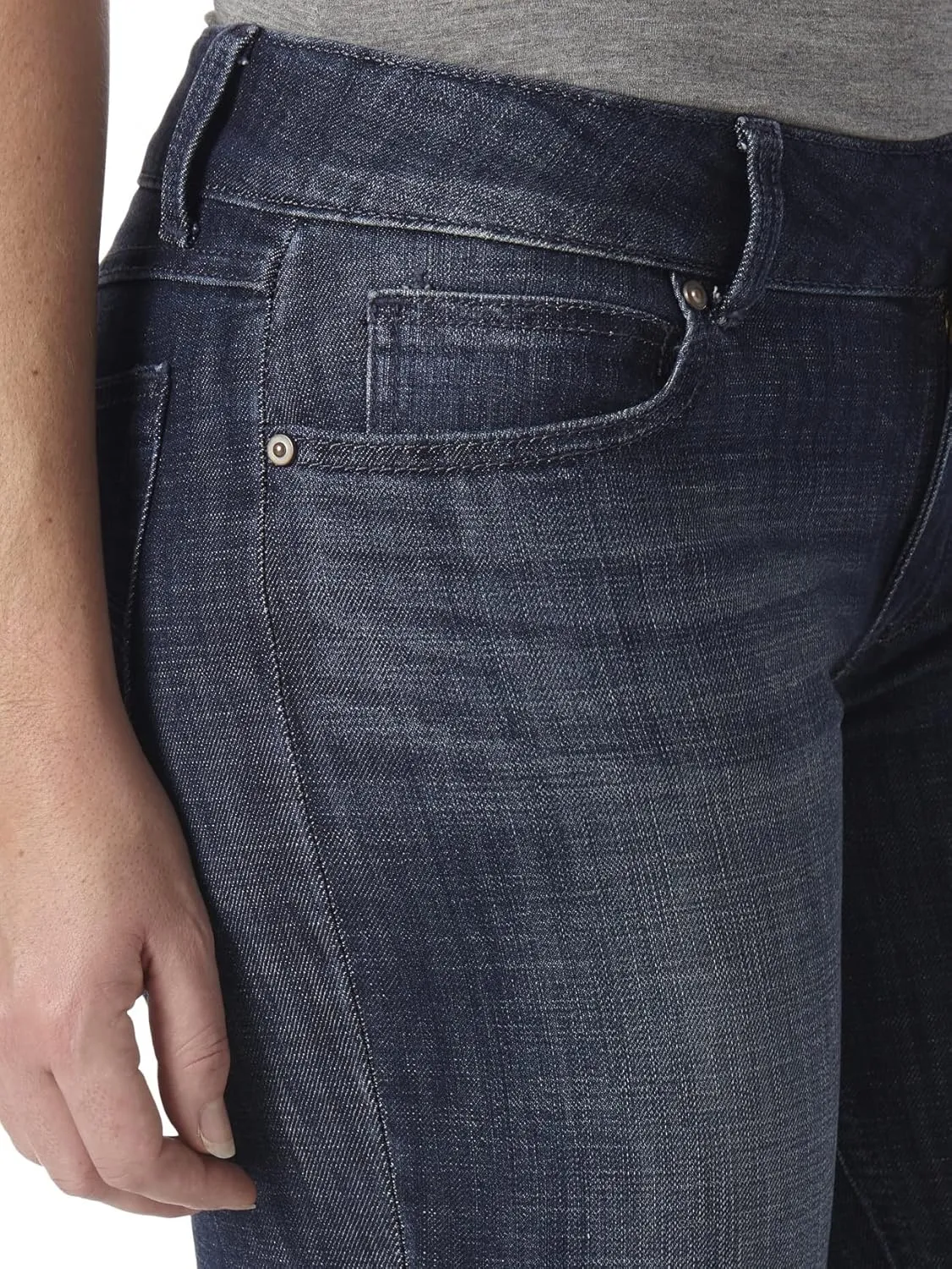 Wrangler Women's Western Mid Rise Stretch Straight Leg Jeans