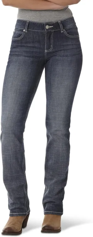 Wrangler Women's Western Mid Rise Stretch Straight Leg Jeans
