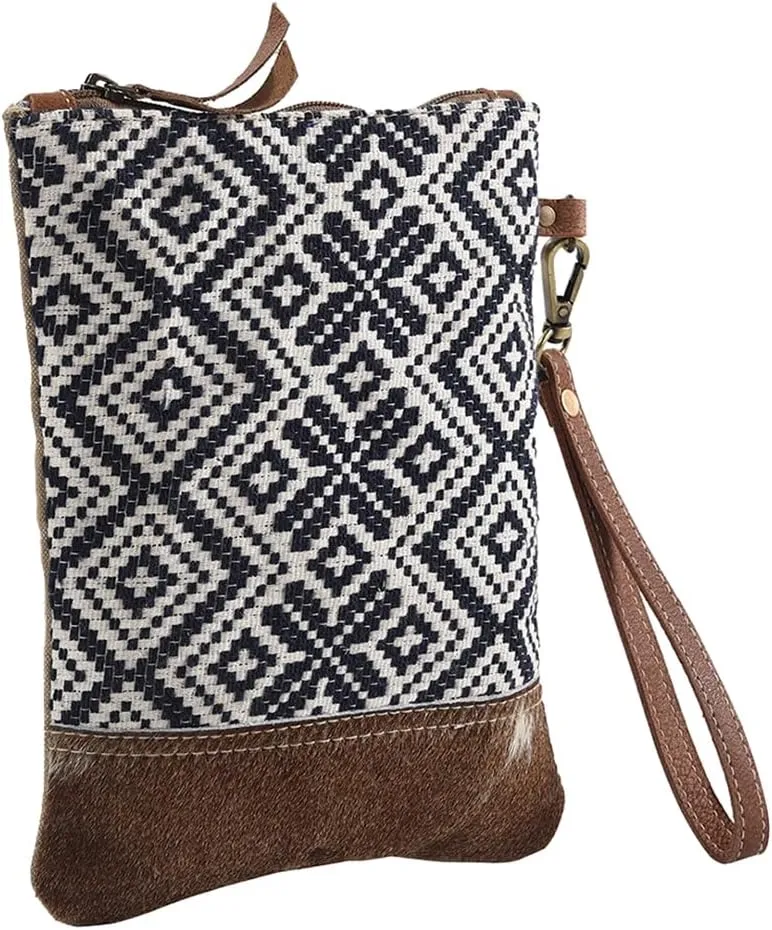 WRISTLET Upcycled Wool Upcycled Canvas Genuine Leather women bag western handbag purse