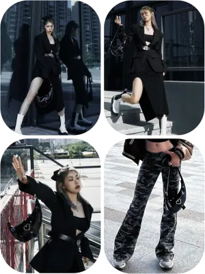 Y2K Saddle Hobo Bag, Women Shoulder Purse Moon Bag Handbag Fashion for Girls