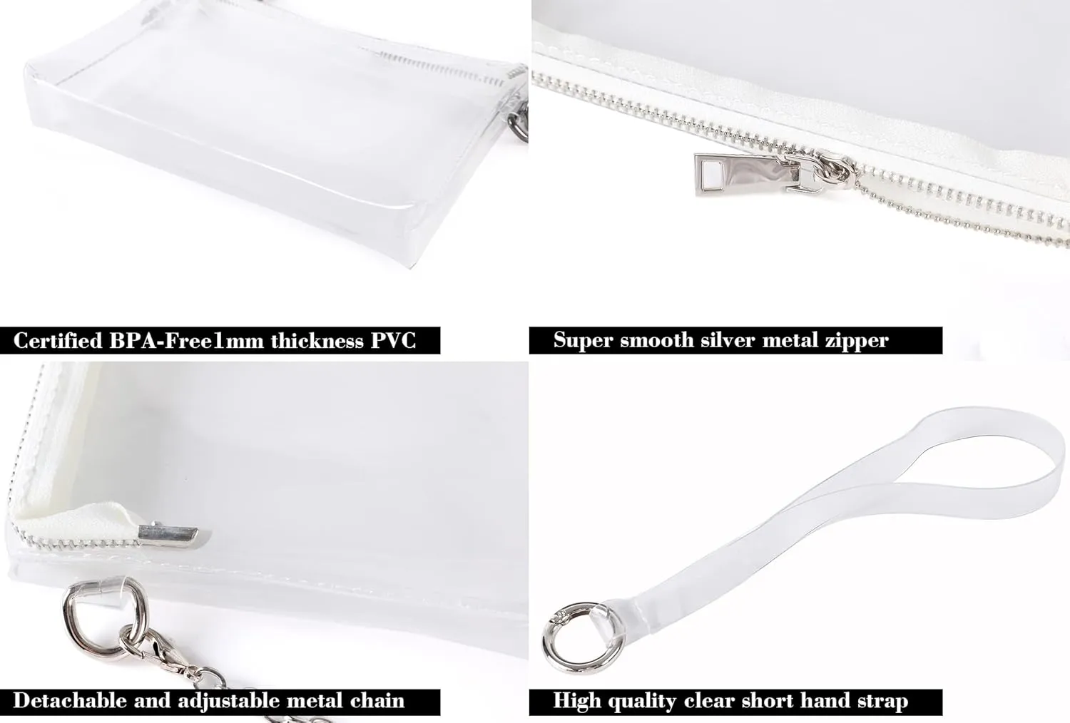 Y&R Direct Cute Clear Bag Purses for Women Stadium Transparent Crossbody Bag with Removable Chain for Sporting Events Concert