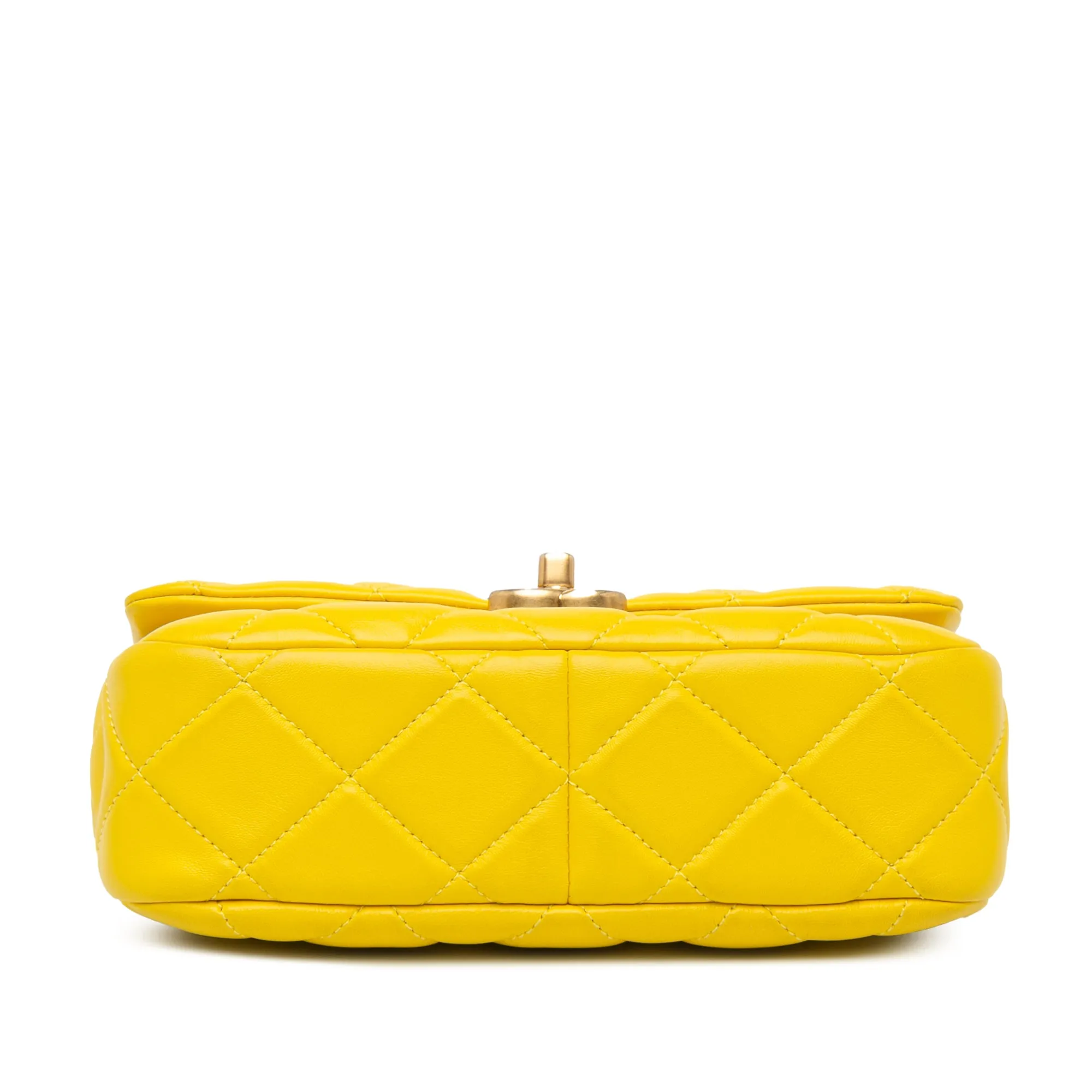 Yellow Chanel Small Quilted Lambskin Candy Chain Flap Crossbody Bag