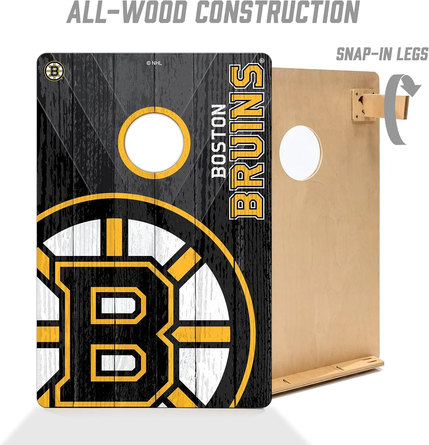 YouTheFan NHL 2’ x 3’ Wood Cornhole Game with Logo Bags