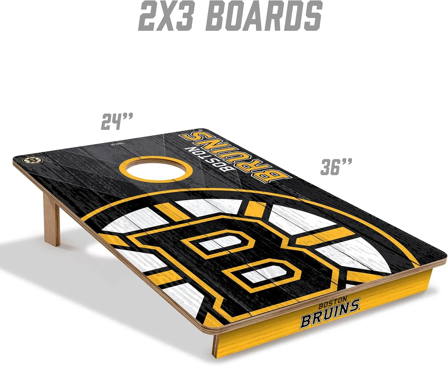 YouTheFan NHL 2’ x 3’ Wood Cornhole Game with Logo Bags