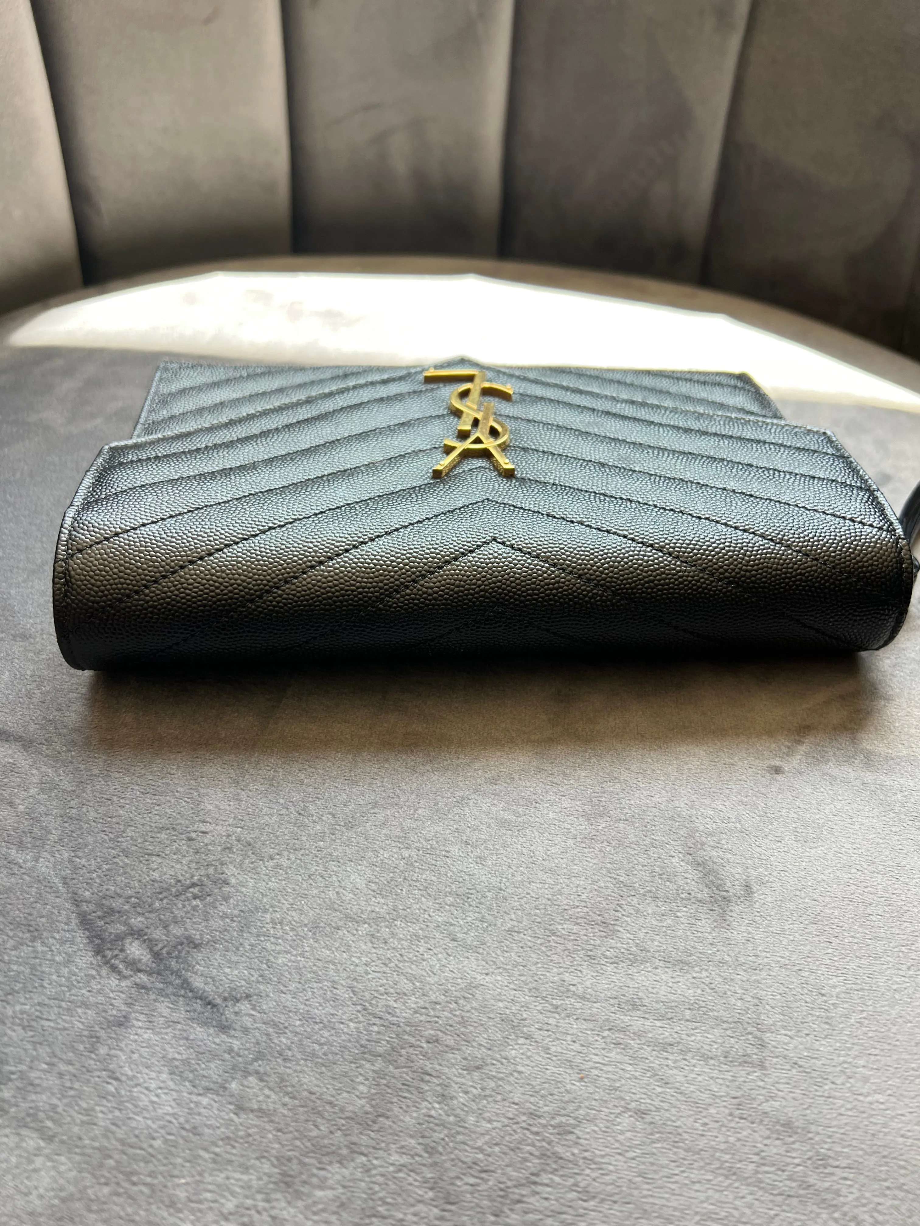 YSL cassandre envelope flap wristlet / crossbody