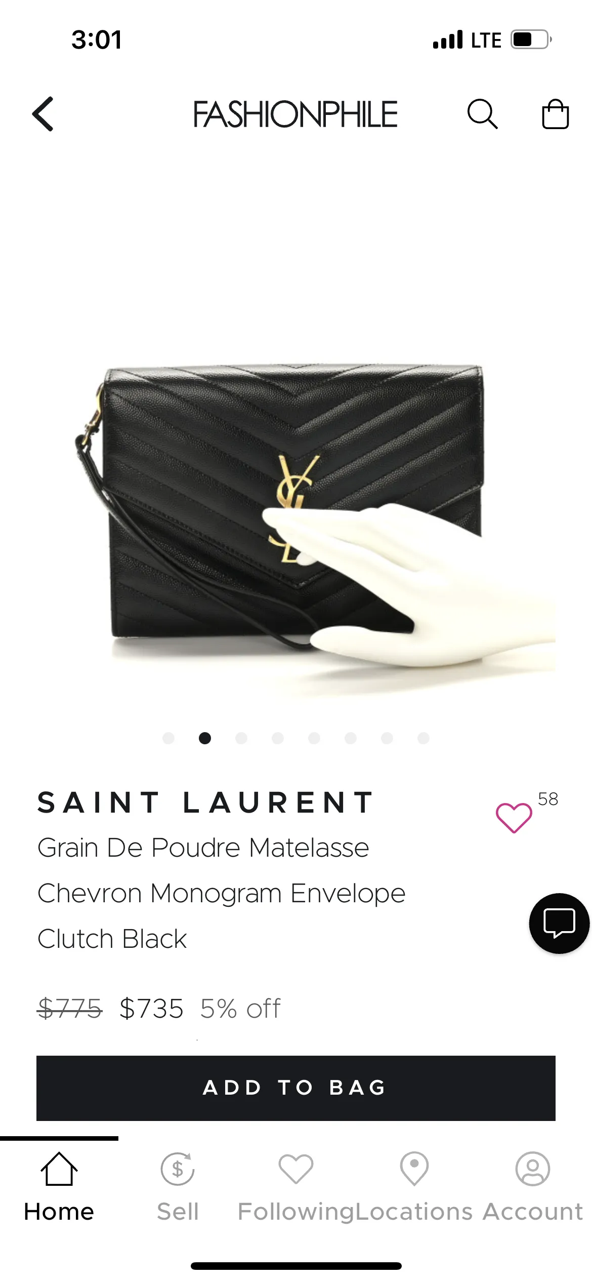 YSL cassandre envelope flap wristlet / crossbody