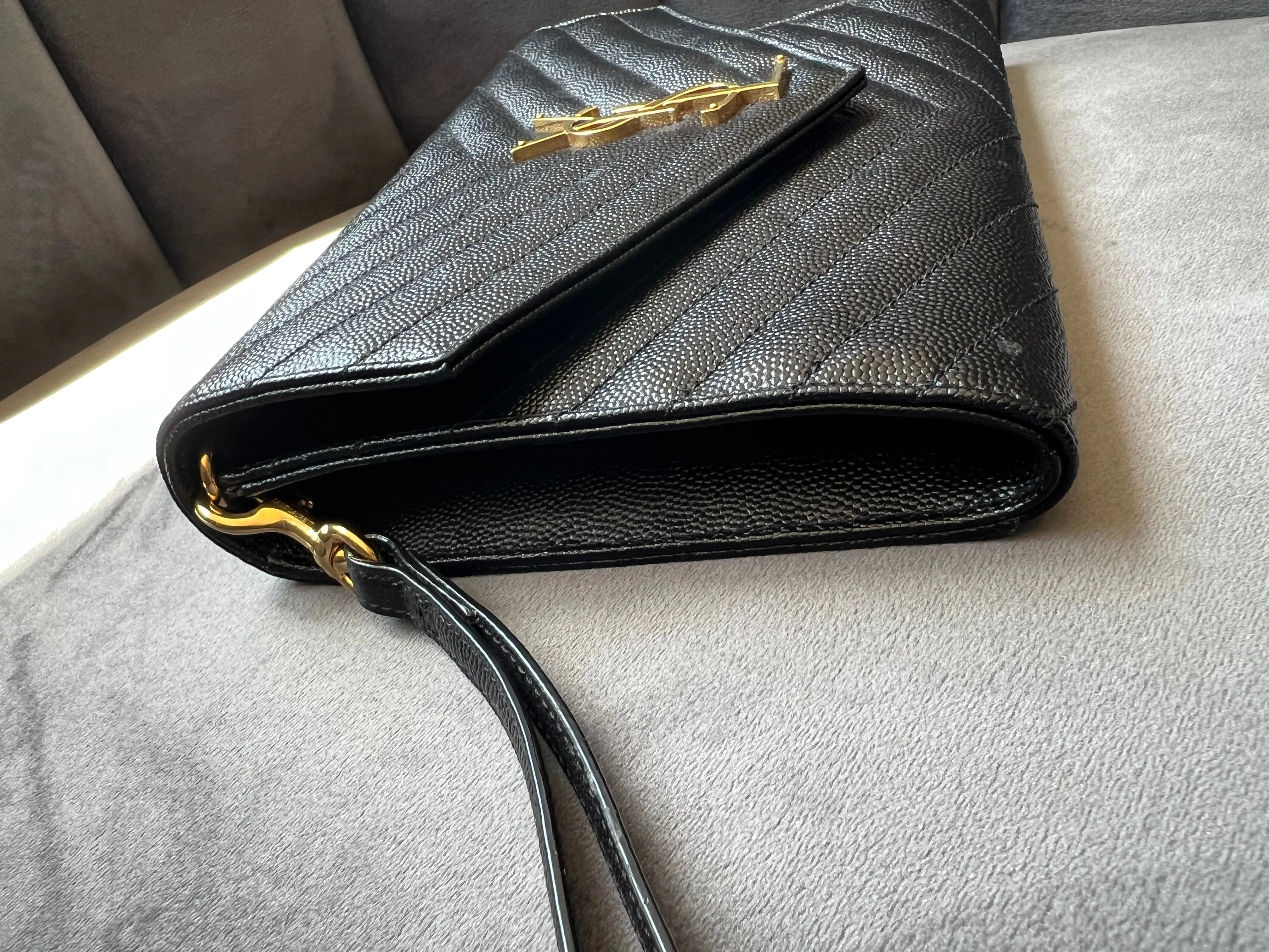 YSL cassandre envelope flap wristlet / crossbody
