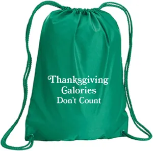 zerogravitee Thanksgiving Calories Don't Count Cinch Pack in Kelly - Small 14x18