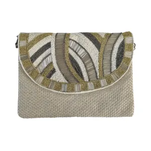 Zoda Gold Beaded Clutch Bag