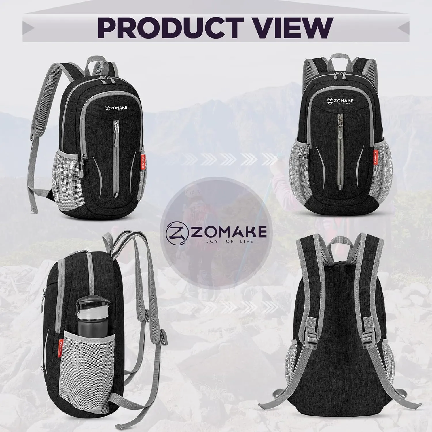 ZOMAKE 10L Small Packable Hiking Backpack - Lightweight Hiking Daypack - Tear Resistant Foldable Day Pack for Women Men